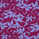 Sweat Stoff angeraut Baumwolle - Leaves Lilac Purple | Meterware